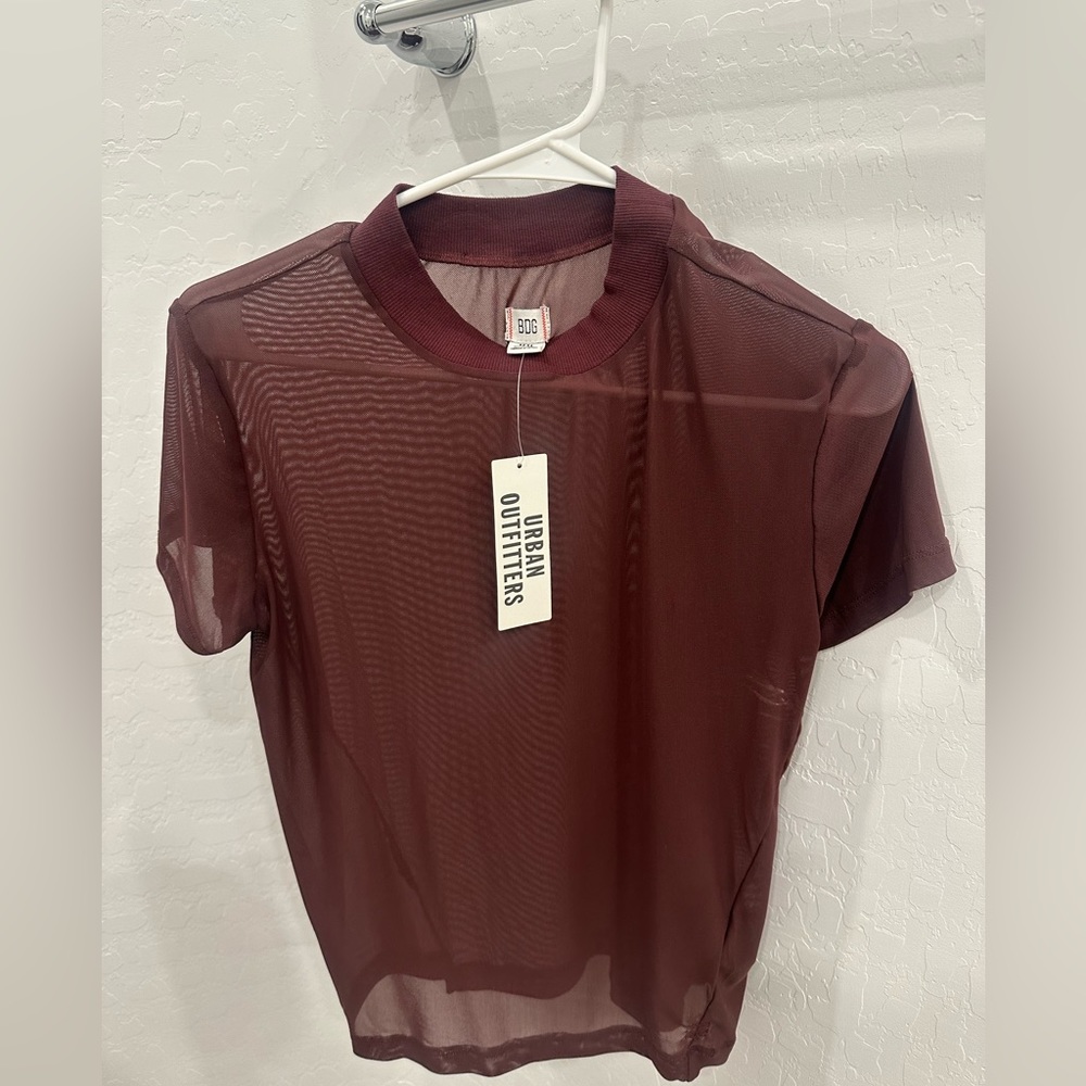 Sheer brown top from Urban Outfitters, never worn, tag still on.